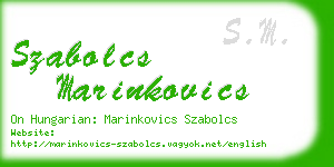 szabolcs marinkovics business card